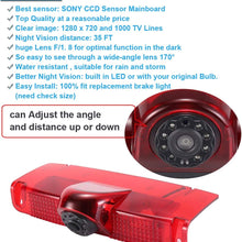 Navinio New Version Car Third Roof Top Mount Brake Lamp Camera Brake Light Rear View Backup Camera+7" LCD Car Dashboard Color Monitor for Chevrolet Express GMC Savana Vans Exporer Vans Cargo