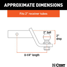 CURT 45534 Trailer Hitch Ball Mount with 2-Inch Trailer Ball & Hitch Lock, Fits 2-Inch Receiver, 7,500 lbs. GTW, 2-Inch Drop
