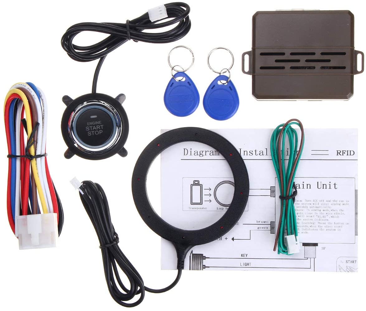 JYEMDV Engine Start Stop Entry System PKE Keyless Security Alarm Push Button RFID Sensor Remote for Car Auto SUV
