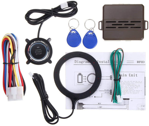 JYEMDV Engine Start Stop Entry System PKE Keyless Security Alarm Push Button RFID Sensor Remote for Car Auto SUV