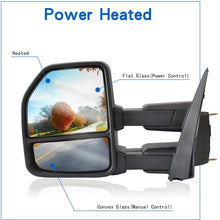 JZSUPER 2015 2016 2017 2018 2019 2020 Towing Mirrors fit for Ford F150 Pickup Truck with Turn Signal Light Temperature Sensor Power Heated Chrome Cap