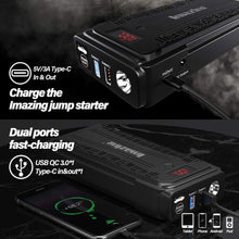 Imazing Portable Car Jump Starter - 2500A Peak 20000mAH (Up to 8L Gas or 8L Diesel Engine) 12V Auto Battery Booster Portable Power Pack with LCD Display Jumper Cables, QC 3.0 and LED Light
