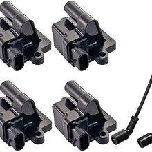 ENA 8 Square Ignition Coil with 8pc Ignition Wire Set Tune Up Kit compatible with Chevrolet GMC Cadillac Escalade Silverado Sierra 1500 2500 3500 Hummer H2 2000-2007 UF271