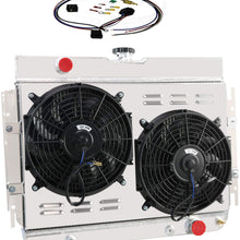 ALLOYWORKS 3 Row All Aluminum Radiator+2X12"Fan Shroud Thermostat For 1963-1968 Chevy El Camino/Impala/Bel Air/Biscayne/Cappice USA
