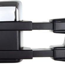 LUJUNTEC Towing Mirrors Fit for 1999-2007 for Ford F250/F350/F450/F550 Super Duty Tow Mirrors Set Driver and Passenger Side Power Adjust Heated Turn Signal Light Chrome Housing