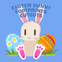 Kicko Easter Bunny Footprint Decorations - 16 Pack - 4.75 x 8 Inches - for Kids, Party Favors, Easter Baskets and Egg Hunts, Classroom Prizes, Decorations, Birthday Supplies, Holidays, Pinata Fillers