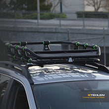 Stehlen 642167819219 Universal HD Sport Modular Steel Roof Rack Basket with Wind Fairing - Matte Black/Green