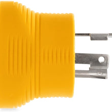 Camco PowerGrip Durable Electrical Adapter - Easy Grip for Simple and Safe Use, 30 AMP Male 15 AMP Female (55233), Yellow|Yellow