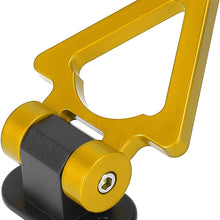 X AUTOHAUX 2 Set Universal Gold Tone Triangle Shaped Car Tow Hook Decor Bumper Trailer Sticker Adorn