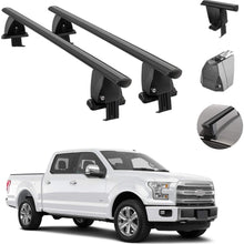 Roof Rack Cross Bars Lockable Luggage Carrier Smooth Roof Cars | Black Aluminum Cargo Carrier Rooftop Bars | Automotive Exterior Accessories Fits Ford F-150 SuperCrew Cab 2015-2020