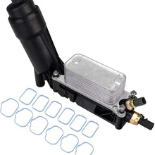 Engine Oil Cooler Filter Adapter w/Sensors & Intake Manifold Gasket Set 3.6L Compatible with 2011 2012 2013 Jeep Wrangler Grand Dodge Grand Caravan Chrysler 200 300 Town & Country Ram 1500 5184294AE