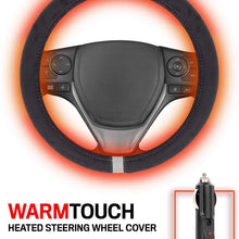Motor Trend SW2311 Gray WarmTouch 12v Heated Steering Wheel Cover – DC Powered Hand Warmer with Automated Thermostat, Universal Fit for Car Truck Van and SUV