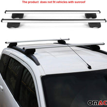OMAC Automotive Exterior Accessories Roof Rack Crossbars | Aluminum Silver Roof Top Cargo Racks | Luggage Ski Kayak Bike Carriers Set 2 Pcs | Fits Hyundai Tucson 2016-2021