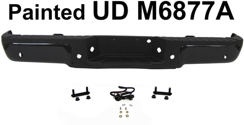 REAR BUMPER Painted Ebony Black FULL ASSY WITH SENSOR HOLE FO1103167