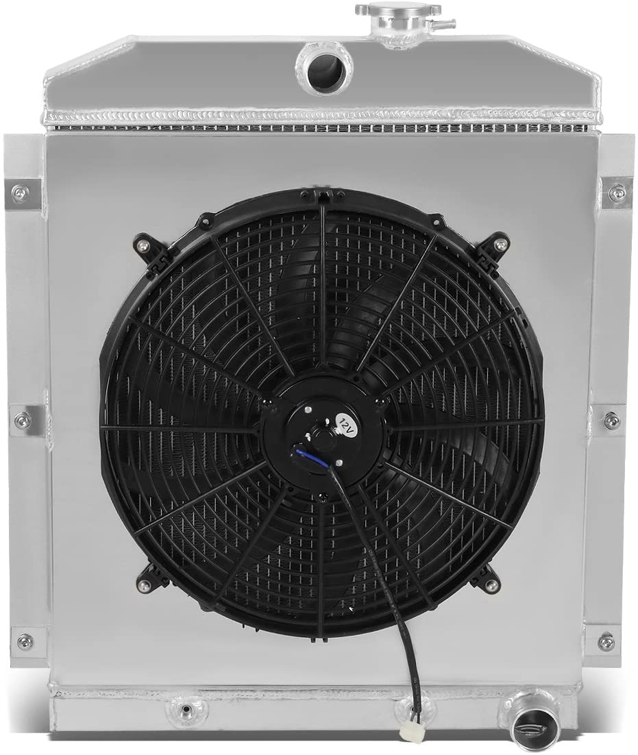 DNA Motoring RA+FS-CHEVYT47-3 3-Row Radiator with Fan Shroud