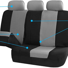 TLH Multifunctional Flat Cloth Seat Covers Rear Set, Airbag Compatible, Gray Color-Universal Fit for Cars, Auto, Trucks, SUV
