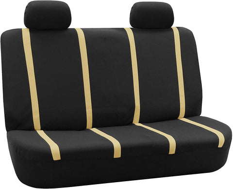 FH Group FB032102 Unique Flat Cloth Pair Set Seat Covers w. 2 Detachable Headrests,Gray/Black- Fit Most Car, Truck, SUV, or Van