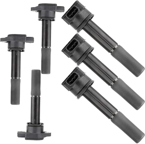 ROADFAR Set of 6 Ignition Coil Packs Fit for Mitsu-bishi Endeavor 2004-2008/Galant 2004-2007 V6 3.8L UF481 C1505 5C1505