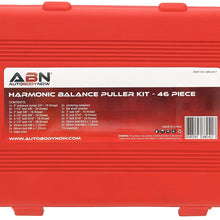 Auto Body Now ABN Harmonic Balancer Puller 46-Piece Tool Kit – Flywheel Remover, Crankshaft Pulley Removal, Steering Wheel Pulling Set