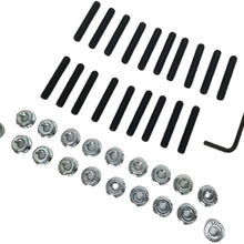 Z Whip 19pc Oil Pan Stud Kit with Locking Nuts Compatible with Acura Integra Honda Civic Del sol VTEC Type R GSR B18 B20 B16 D15 D16 1.8L H22 H23 B C D F H Series Engines B Engine Oilpan Bolt Set