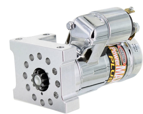 Powermaster 19112 Chrome Alternator (Mini Chevy & (Chevy Ram Jet 350 & 502) Stag Mating 168T Flywheel)