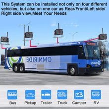 LeeKooLuu F14 Wireless Digital Backup 4 Cameras 7” DVR Quad Split Monitor for RVs Trucks Trailers Bus 1080P High-Speed Observation System Rear View Side View Cameras with Grid Lines DIY Setting