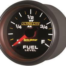 Auto Meter 4910 Ultra-Lite II 2-1/16" 0-280 ohms Full Sweep Electric Fuel Level Programmable Empty - Full Range Gauge
