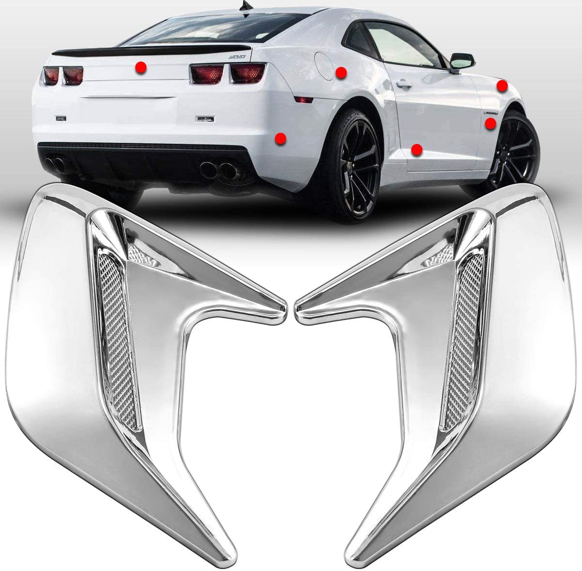 KATUR Air Vent Hood Decorative Air Flow Intake Universal Car Air Flow Vent Hood Air Flow Vent Sticker (White)