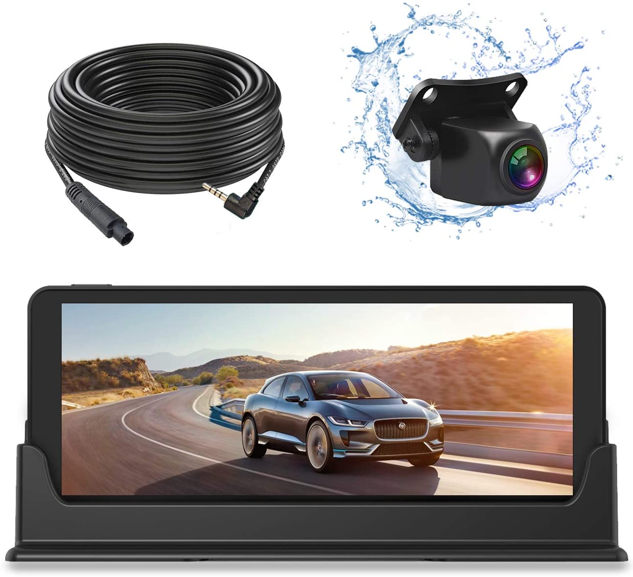JUSTONE 1080P Backup Camera and Monitor Kit 7 inch Widescreen for Car SUV with 49ft Long Wired Rear Camera with Parking Guideline