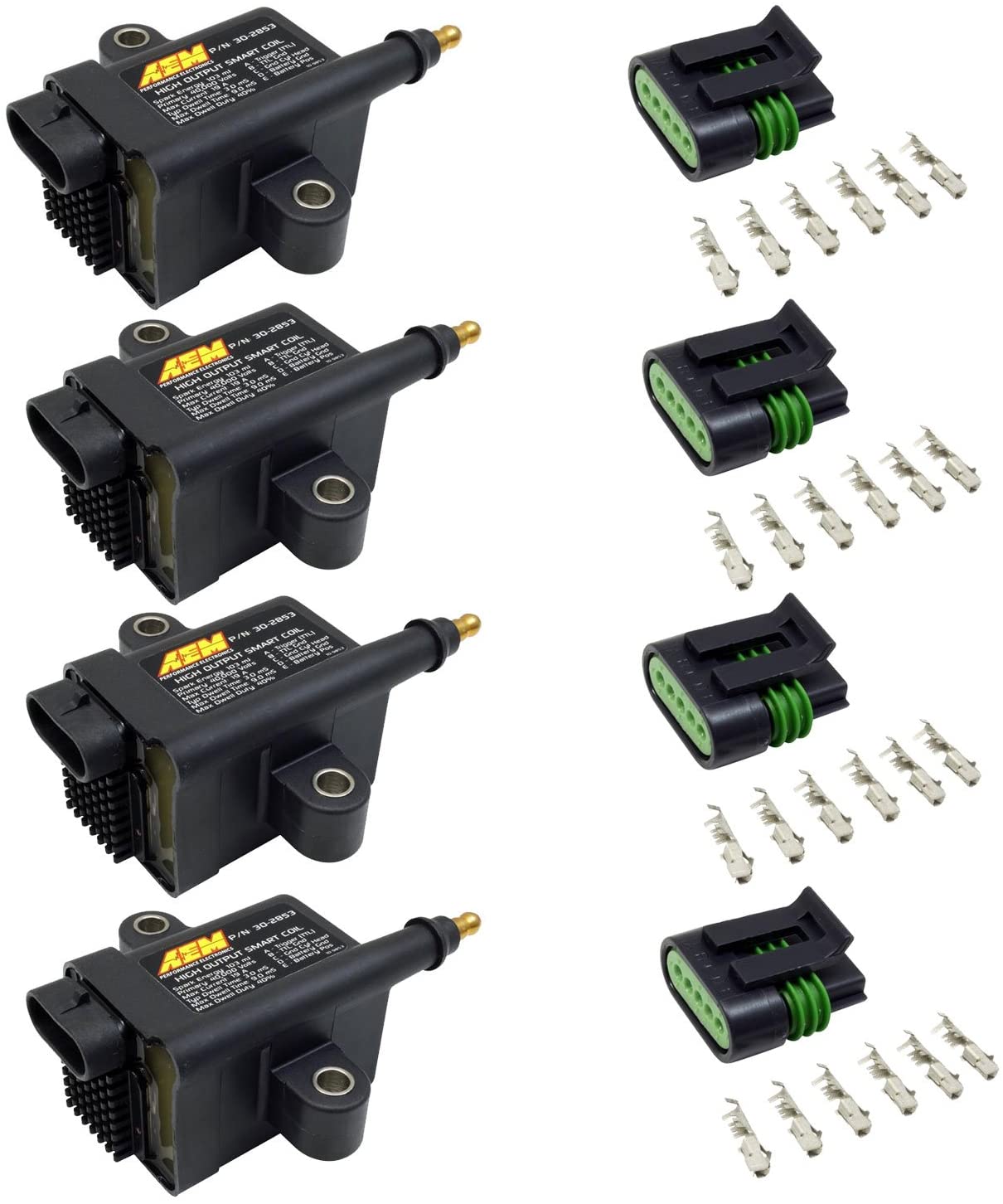 AEM 30-2853 High Output IGBT Inductive Smart Ignition Coil Universal SET OF 4