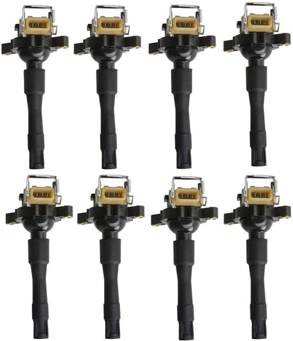 MOSTPLUS Ignition Coils UF-300 UF-354 97-05 Compatible for BMW 540I 740I 740IL Z8 Base 4.4i Bentley Arnage Land Rover Range Rover V8 (Set of 8)