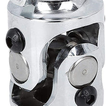 X AUTOHAUX 3/4" Round Smooth X 3/4"-36 Spline Chrome Universal Car Steering Shaft U Joint Column