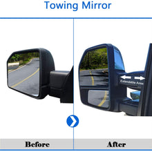 JZSUPER 2015 2016 2017 2018 2019 2020 Towing Mirrors fit for Ford F150 Pickup Truck with Turn Signal Light Temperature Sensor Power Heated Chrome Cap