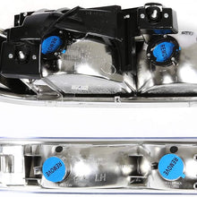 4Pcs Chrome Housing Clear Corner Headlight Bumper Light Lamp Replacement for Chevy Silverado Suburban Tahoe 99-02
