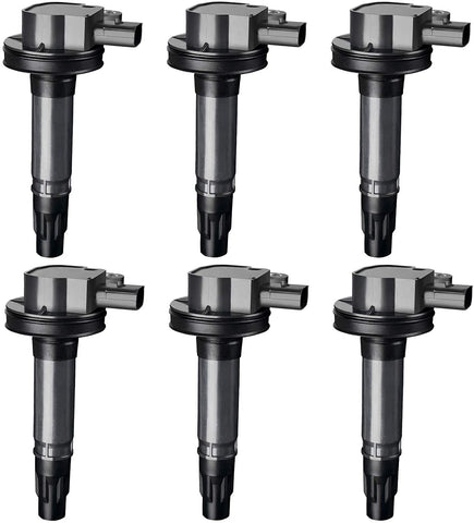 Ignition Coil 6-Pack Compatible with Ford F150 Edge Flex Explorer Fusion Mustang Taurus - Lincoln MKS MKT MKK MKZ - Mazda 6 CX-9 Mercury Sable V6 3.7L 3.5L