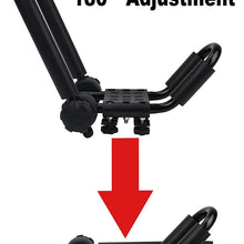 Premium Folding Kayak Rack J-Bar Car Roof Rack for Canoe Carrier SUP Paddle Surfboard Mount on Car SUV and Truck Crossbar, Includes 2 pcs 10Ft S-Hook Rated Ratchet Pulleys Straps Ratchet Strap(1 Pair