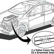 ECCPP for BMW Engine Valve Cover Gasket Set Grommets for E60 E85 X3 Z4 X5 330i 330xi 330Ci 325xi 325Ci E46 E39 E83 E53 325i 525i for BMW Valve Cover Gasket Kit 02-06