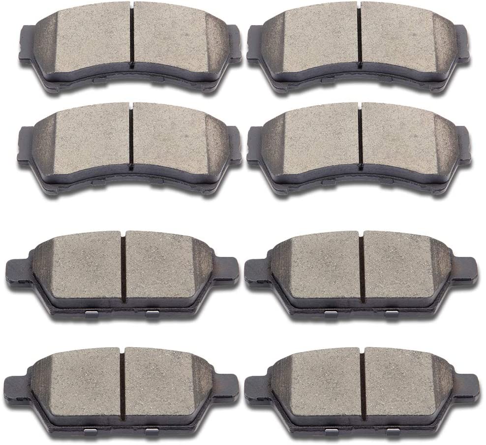 SCITOO Ceramic Front Rear Disc Brake Pad Set fit for 2006-2012 Ford Fusion, 2007-2012 Lincoln MKZ, 2006 Lincoln Zephyr, 2006-2013 Mazda 6, 2006-2011 Mercury Milan