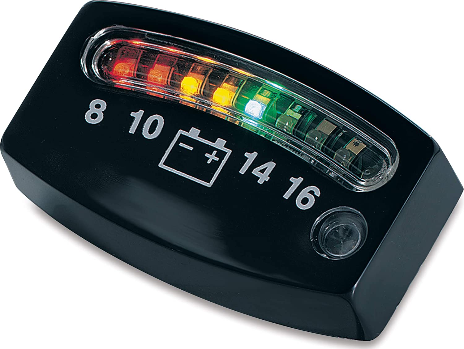 Kuryakyn 4219 Motorcycle Accent Lighting Accessory: LED Battery Gauge Indicator Display, Universal Fit for 12V Applications, Chrome