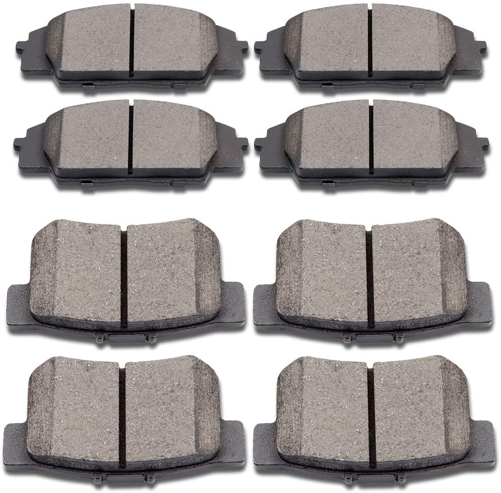 SCITOO Ceramic Front Rear Disc Brake Pad Set fit for 2007-2010 Acura CSX, 2002-2006 Acura RSX, 2006-2011 Honda Civic, 2000-2009 Honda S2000