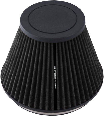 Spectre Universal Clamp-On Air Filter: High Performance, Washable Filter: Round Tapered; 6 in (152 mm) Flange ID; 5.719 in (145 mm) Height; 7.219 in (183 mm) Base; 3.906 in (99 mm) Top, SPE-HPR9606K