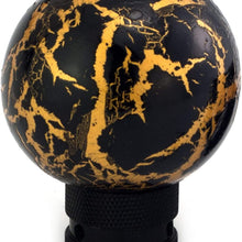 Thruifo Gear Shifter Head, Thunder Pattern Ball Shape MT Car Stick Shift Knob Fit Most Automatic Manual Vehicles, Blue