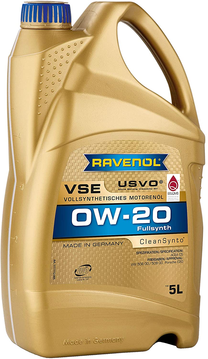 RAVENOL J1A1583-005 VSE 0W-20 Fully Synthetic Motor Oil (5 Liter)