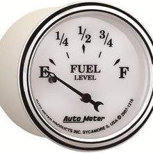 Auto Meter 1216 Old Tyme White II 2-1/16" Short Sweep Electric Fuel Level Gauge