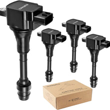 NPAUTO Ignition Coils Compatible with 2002 2003 2004 2005 2006 Nissan Altima Sentra X-Trail 2.5L L4, UF350 C1398, Pack of 4