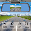 LeeKooLuu Reverse/Rear View Camera and Mirror Monitor Kit Only Wire Single Power Rear View/Full time View Optional for Car Truck with 7 LED Night Vision Waterproof Grid Lines
