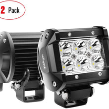 Nilight Led Pods 2PCS 18W 1260LM Spot Led Off Road Lights Super Bright Driving Fog Light Boat Lights Driving Lights Led Work Light SUV Jeep Lamp, 2 Years Warranty
