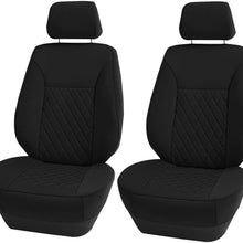 FH Group FB092102 Neoprene Ultra-Flex Diamond Patterned Seat Cover (Black) Front Set – Universal Fit for Cars Trucks & SUVs