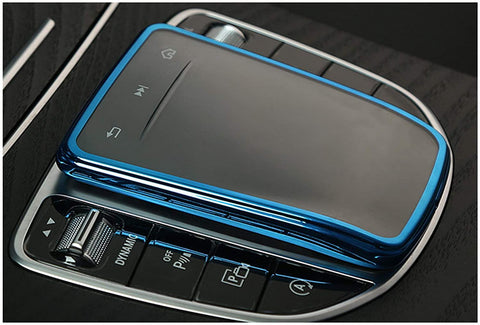 Mofei Cover for Mercedes Benz COMAND Touchpad Navigation Touch Controller Touch Screen Case Sensitive Protector Interior Decorations 2019-2020 C E GLC S - Class Anti Scratch Guard Cap (Blue)