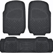 BDK MaxDuty Rubber Floor Mat for Car, SUV,Van & Truck - Super Heavy Duty Rubber , Trim to Fit & 3 Piece (Tan)